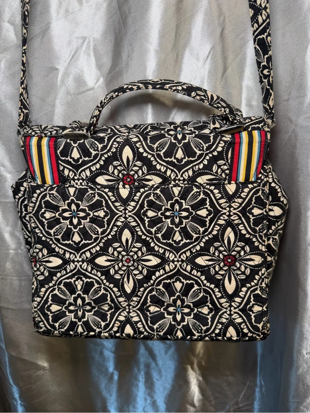 Vera Bradley Julia Convertible Satchel Crossbody Bag Retired Barcelona Pattern
